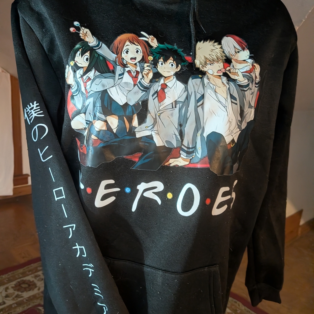 Black Anime Graphic Hoodie